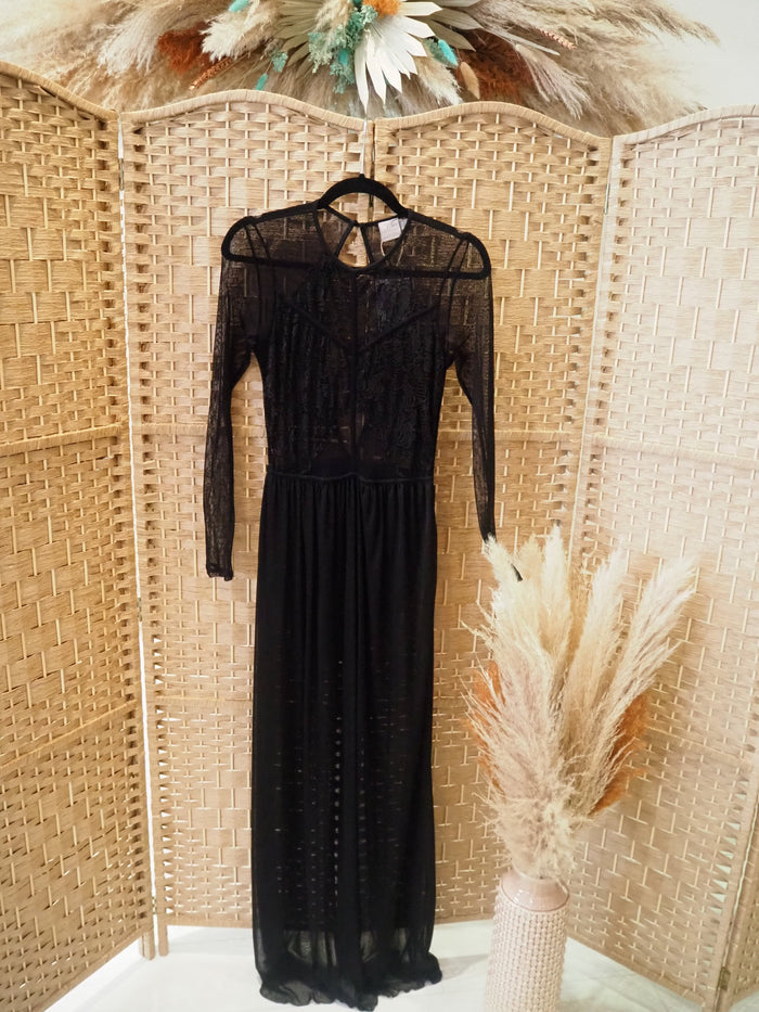 ASOS Black Mesh Top Maxi 10