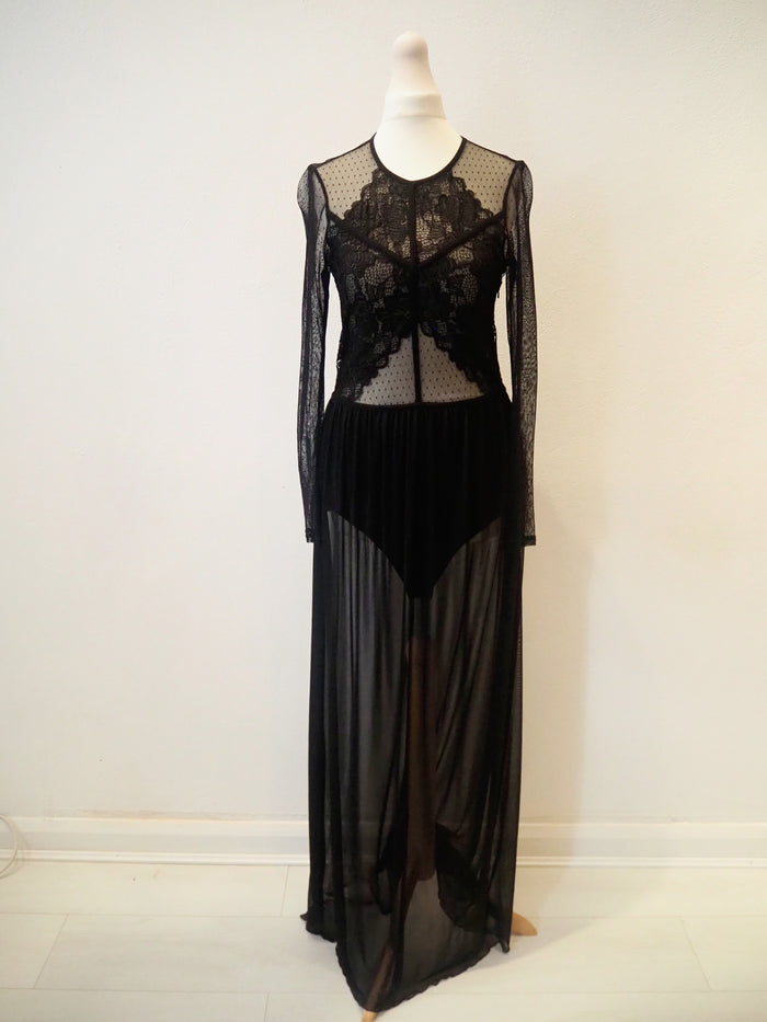 ASOS Black Mesh Top Maxi 10