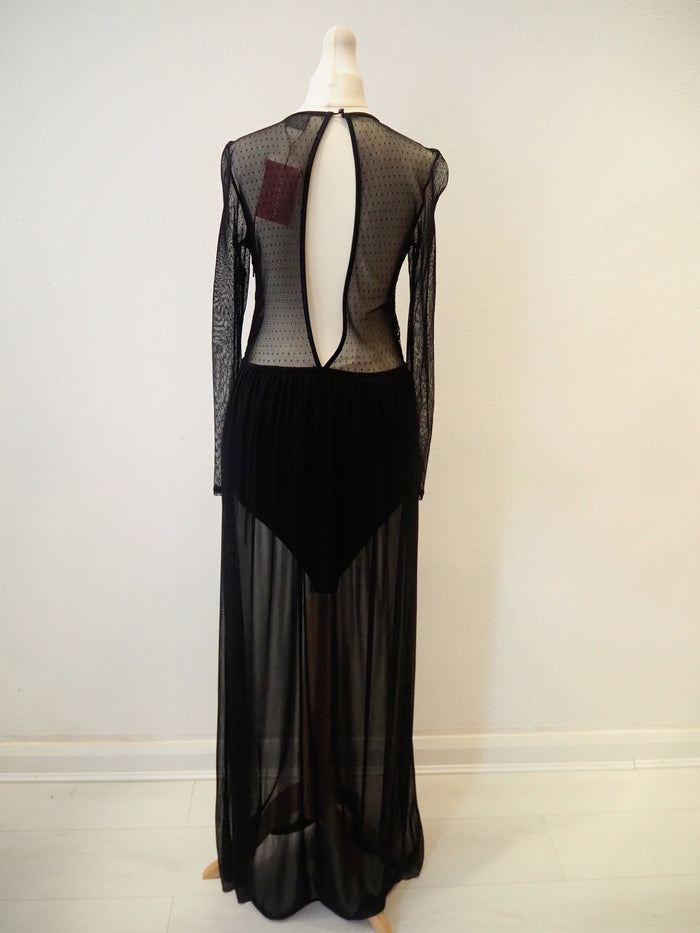 ASOS Black Mesh Top Maxi 10