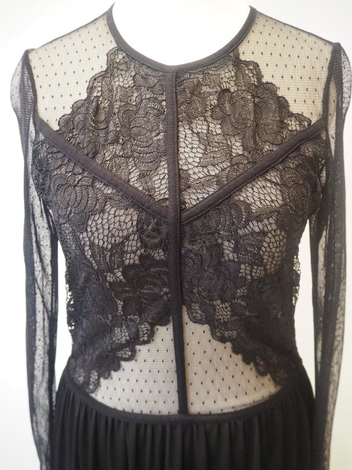 ASOS Black Mesh Top Maxi 10