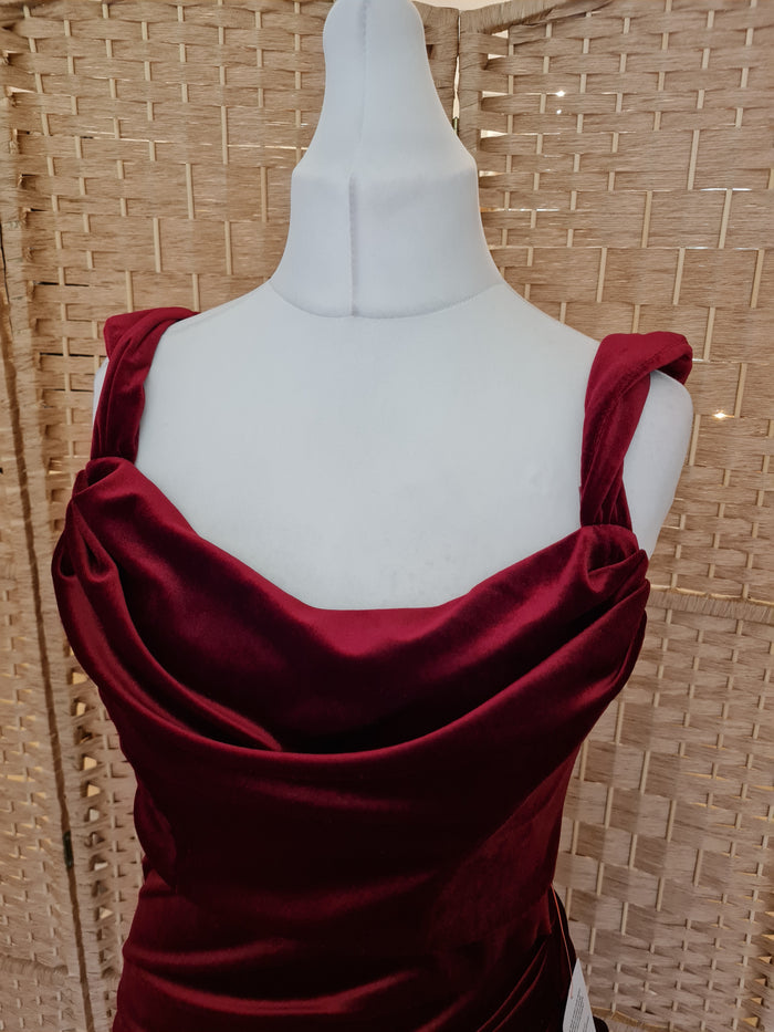 ASOS Red Velvet Dress 14