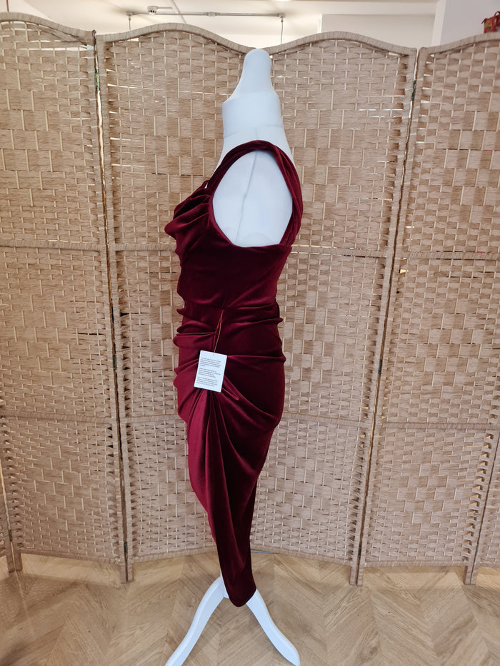ASOS Red Velvet Dress 14
