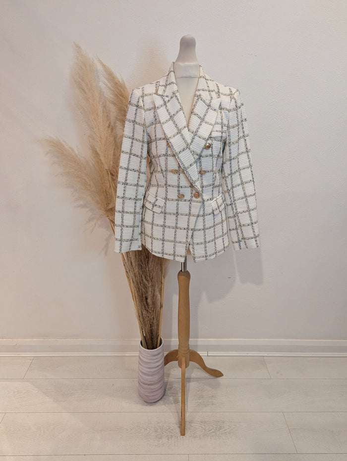 Attentif White tweed Blazer 8