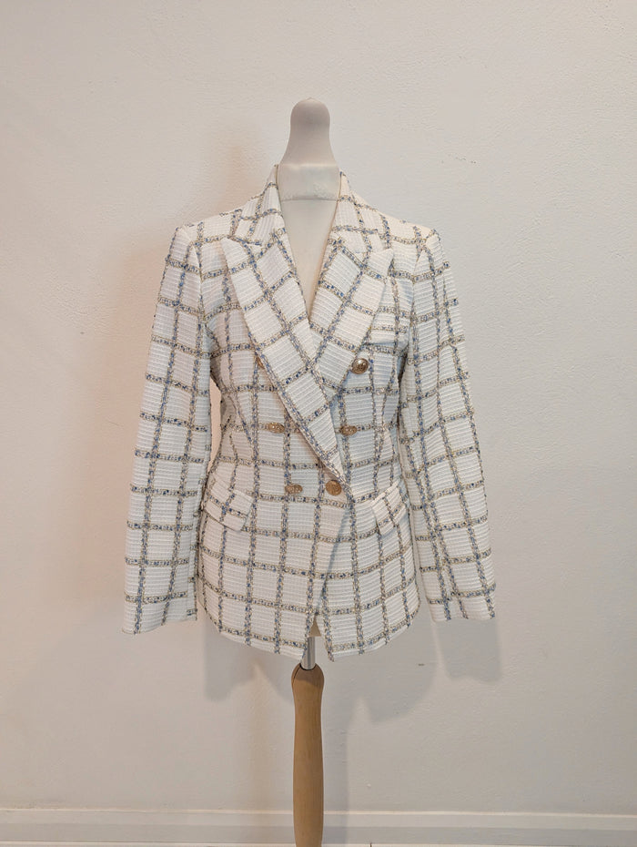 Attentif White tweed Blazer 8