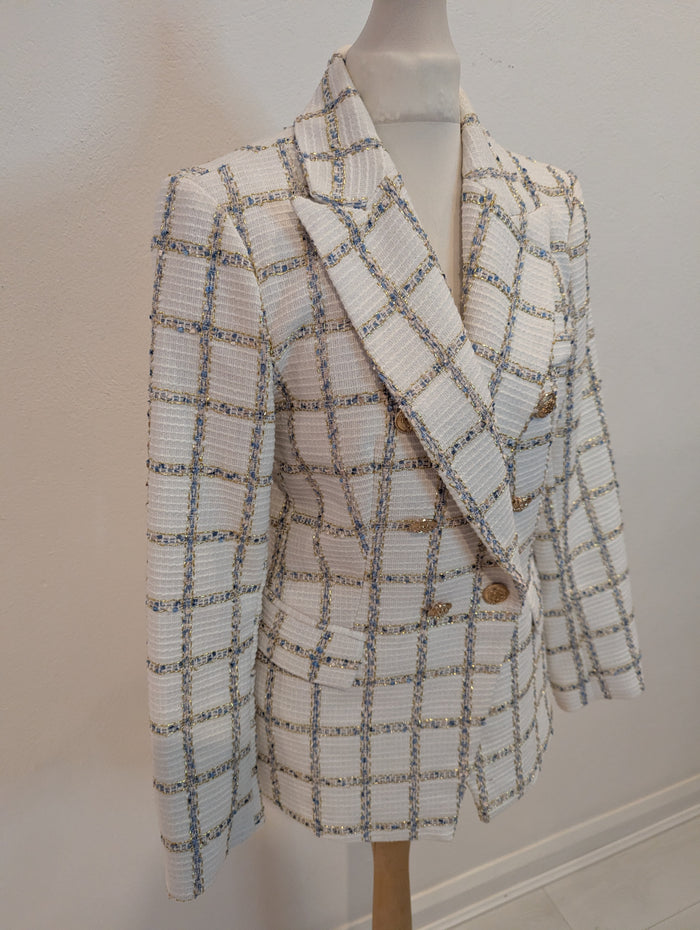 Attentif White tweed Blazer 8