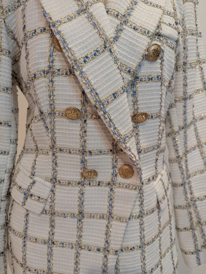 Attentif White tweed Blazer 8