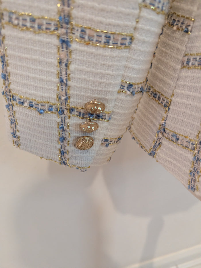 Attentif White tweed Blazer 8