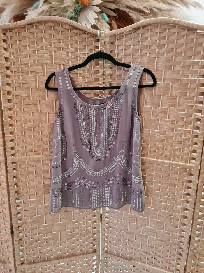 Autograph Oyster Sequin Top 8/10