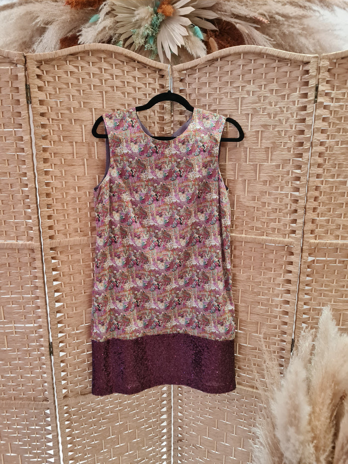 Avoca printed sequin hem dress 2