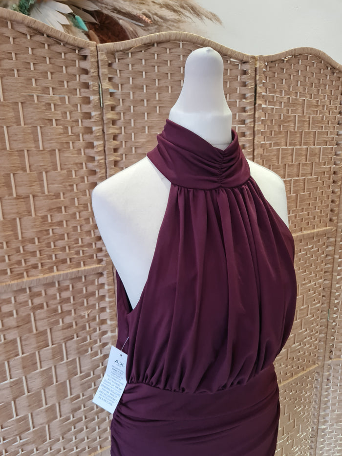 AX Paris Plum Ruched dress Size 12 New