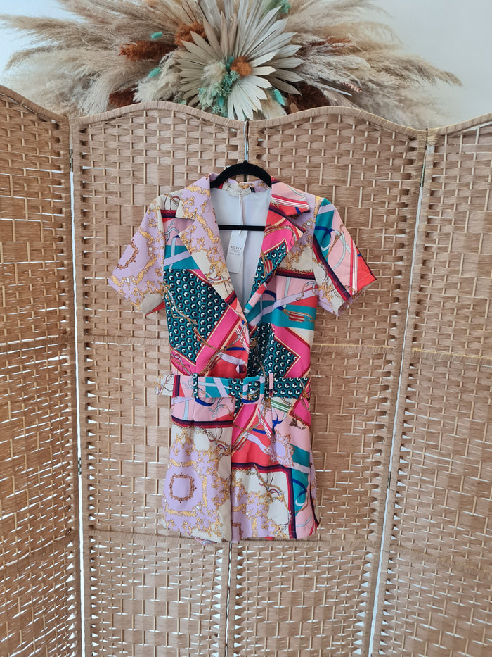 Azelle Collection printed playsuit M NWT