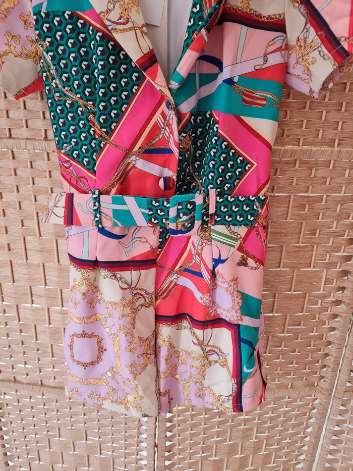 Azelle Collection printed playsuit M NWT