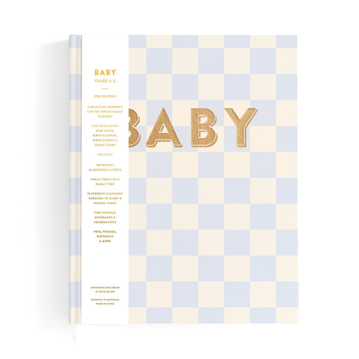 Baby Book Blue Check - 3rd Edition - SECONDS