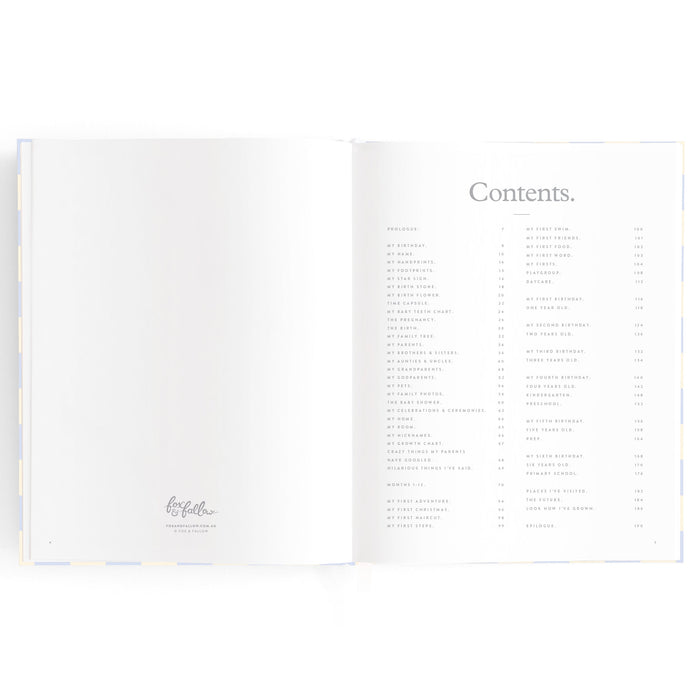 Baby Book Blue Check - 3rd Edition - SECONDS