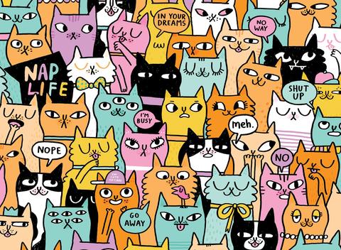 Badge Bomb - Cattitude 500 Piece Puzzle BADGE BOMB