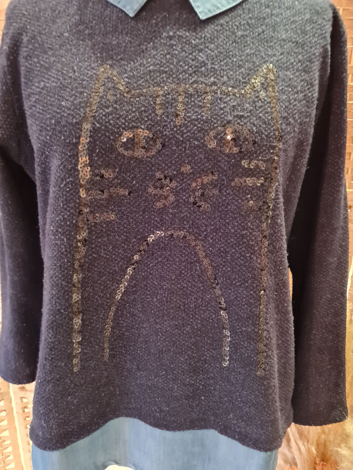 Bagoraz navy cat jumper M/L