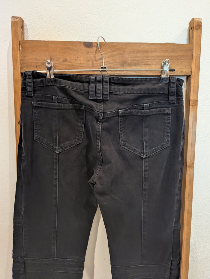 Balmain Black Gold Zip Jeans S