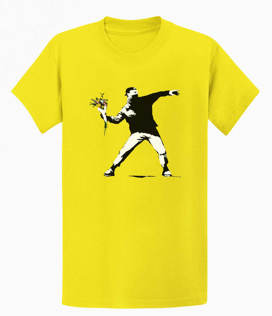Banksy Rage Flower Thrower T-shirt Banksy-Apparel