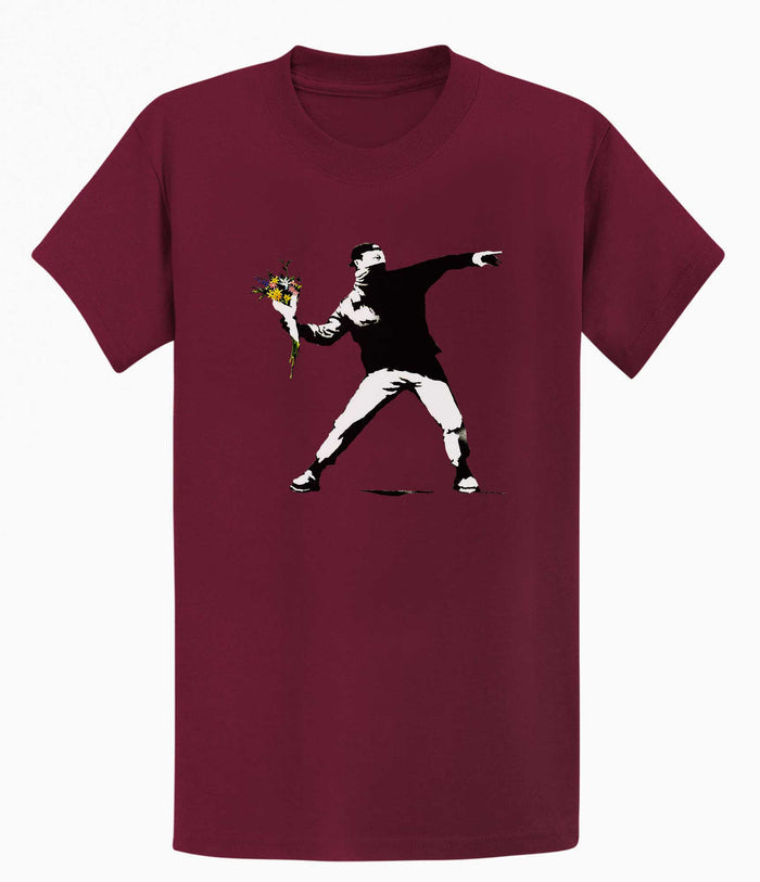Banksy Rage Flower Thrower T-shirt Banksy-Apparel