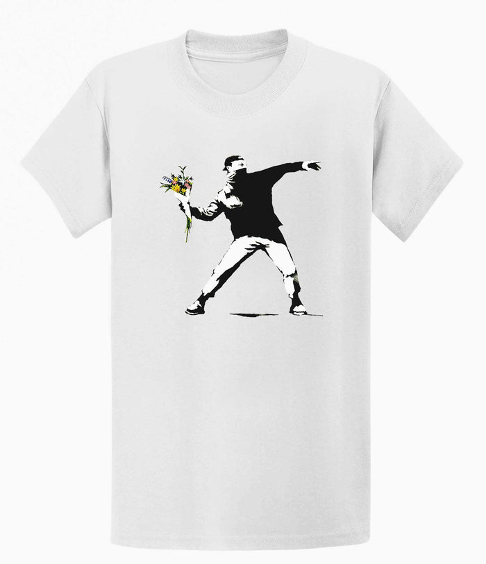 Banksy Rage Flower Thrower T-shirt Banksy-Apparel