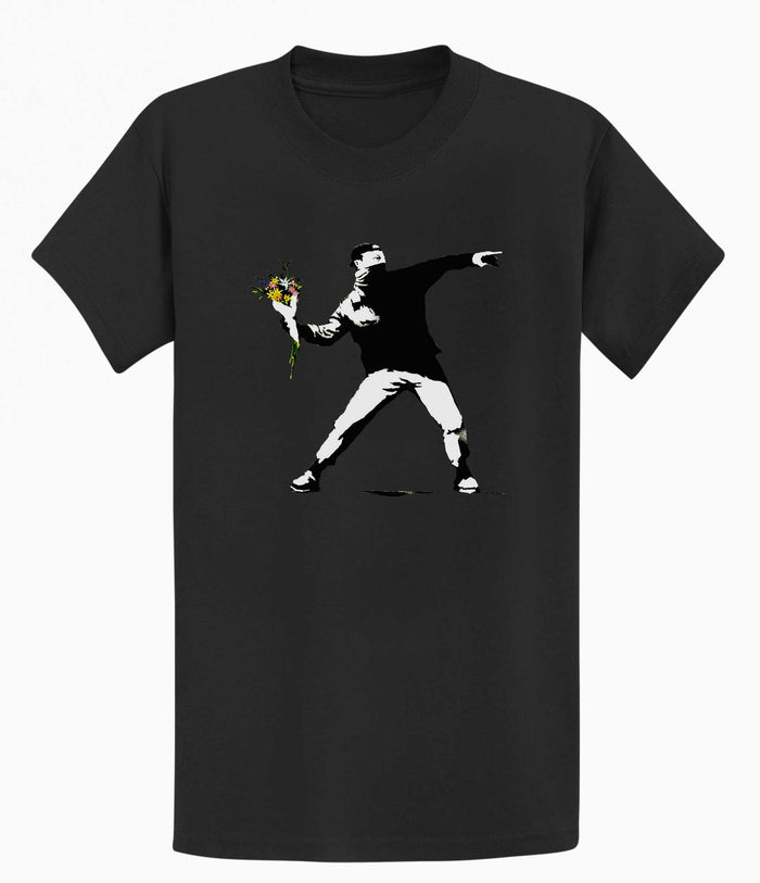 Banksy Rage Flower Thrower T-shirt Banksy-Apparel