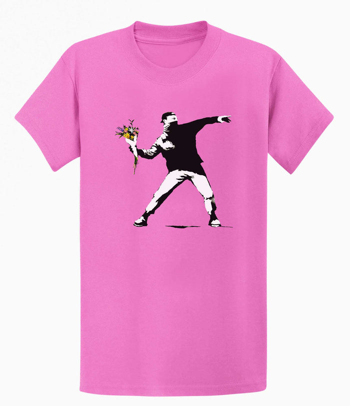 Banksy Rage Flower Thrower T-shirt Banksy-Apparel