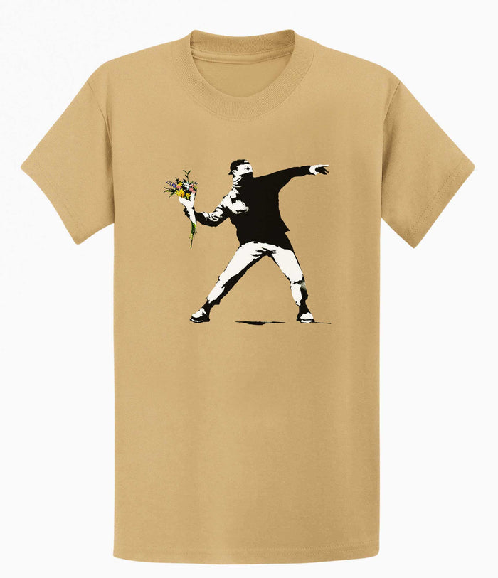 Banksy Rage Flower Thrower T-shirt Banksy-Apparel