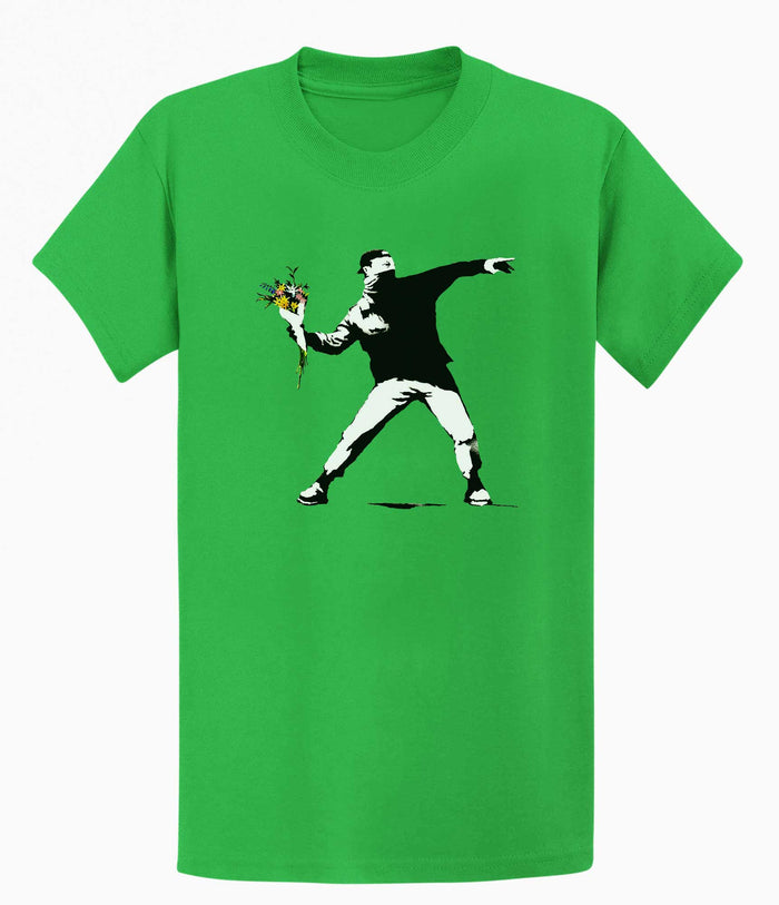 Banksy Rage Flower Thrower T-shirt Banksy-Apparel
