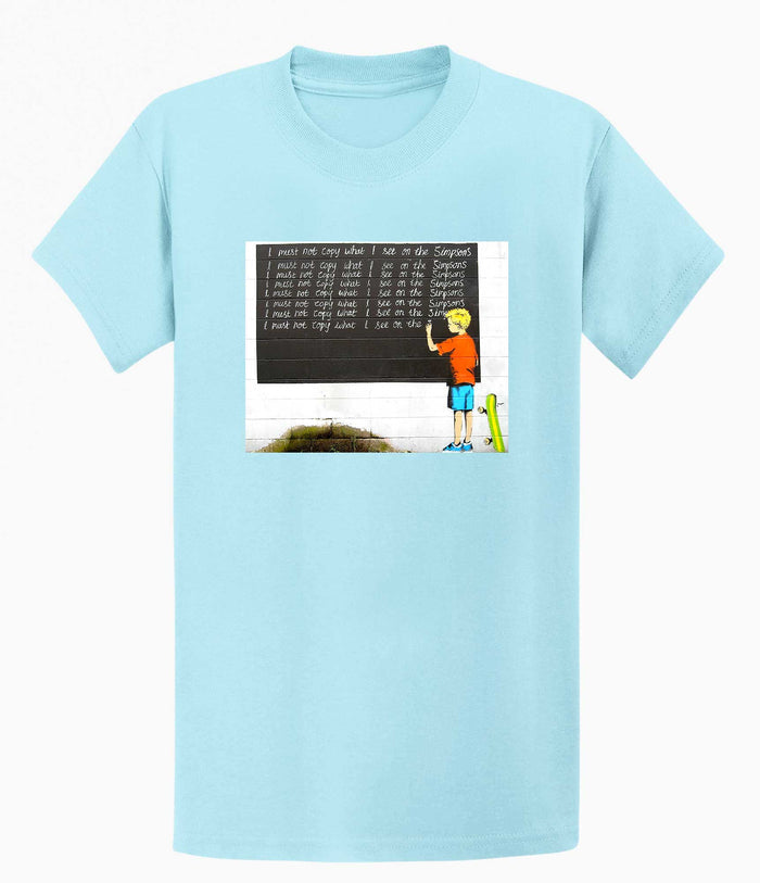 Banksy T-shirt - I Must Not Copy What I See on Simpsons Banksy-Apparel