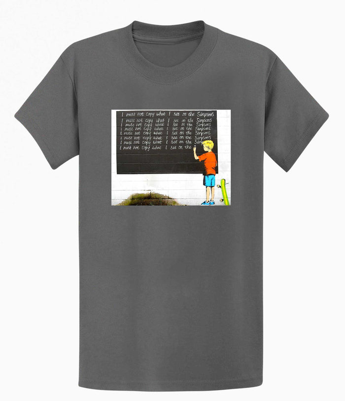 Banksy T-shirt - I Must Not Copy What I See on Simpsons Banksy-Apparel