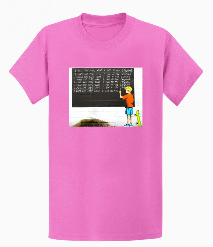Banksy T-shirt - I Must Not Copy What I See on Simpsons Banksy-Apparel