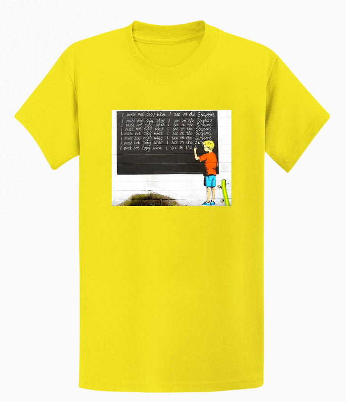 Banksy T-shirt - I Must Not Copy What I See on Simpsons Banksy-Apparel