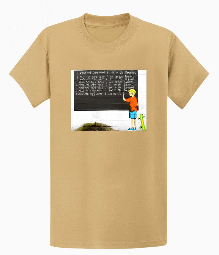Banksy T-shirt - I Must Not Copy What I See on Simpsons Banksy-Apparel