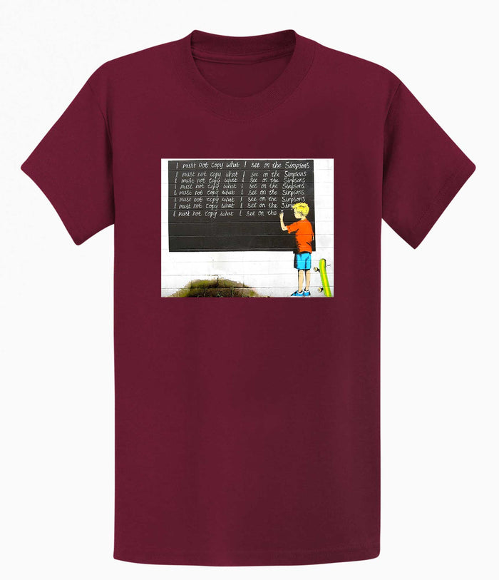 Banksy T-shirt - I Must Not Copy What I See on Simpsons Banksy-Apparel