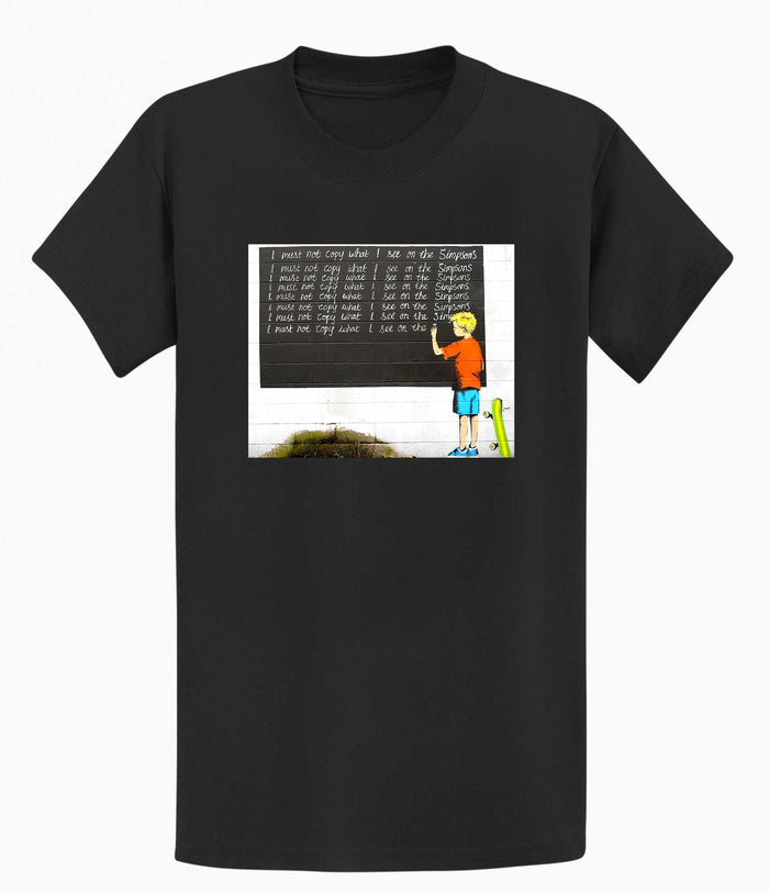 Banksy T-shirt - I Must Not Copy What I See on Simpsons Banksy-Apparel