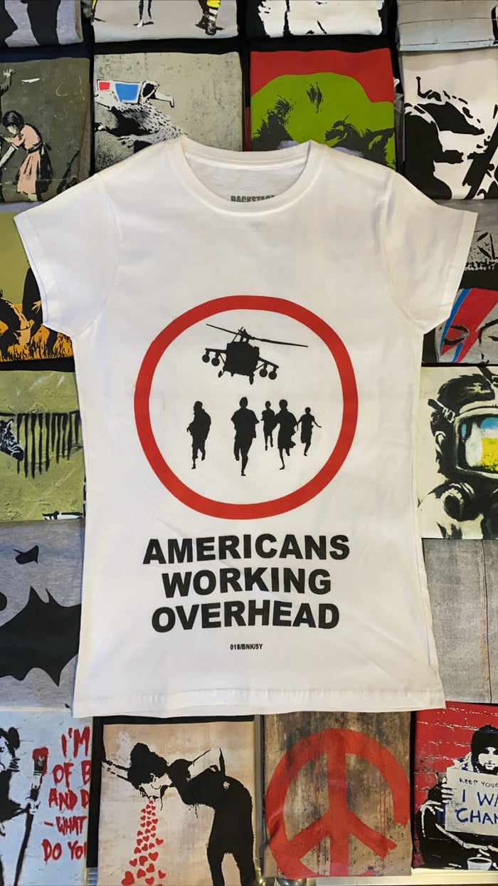 Banksy Americans Working Overhead Women's T-shirt