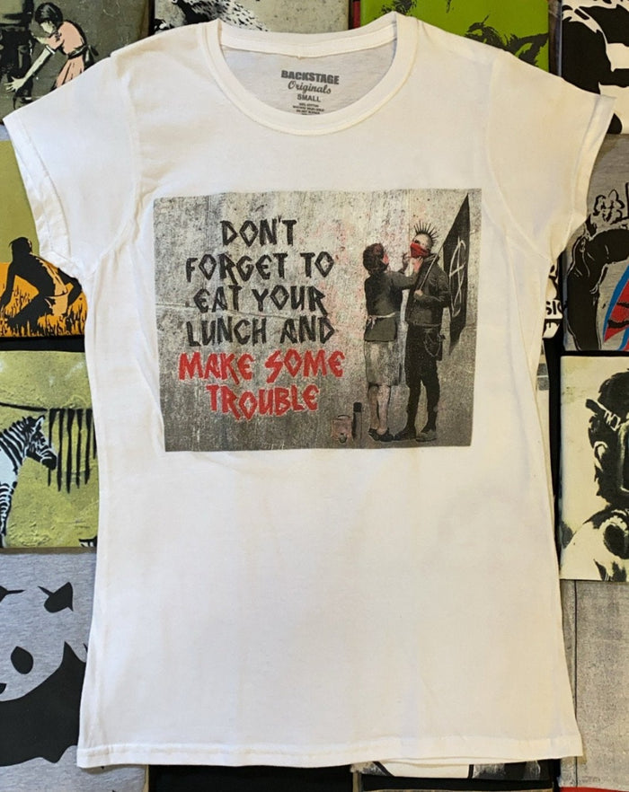 Banksy Women's T-shirt - Make Trouble Banksy-Apparel