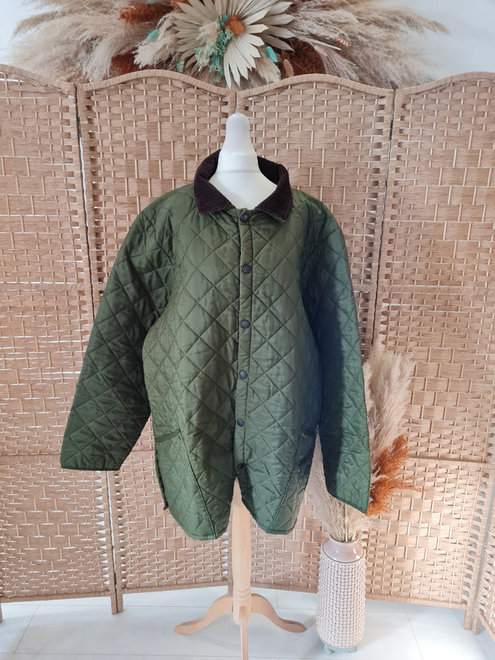 Barbour green quilted jacket XL