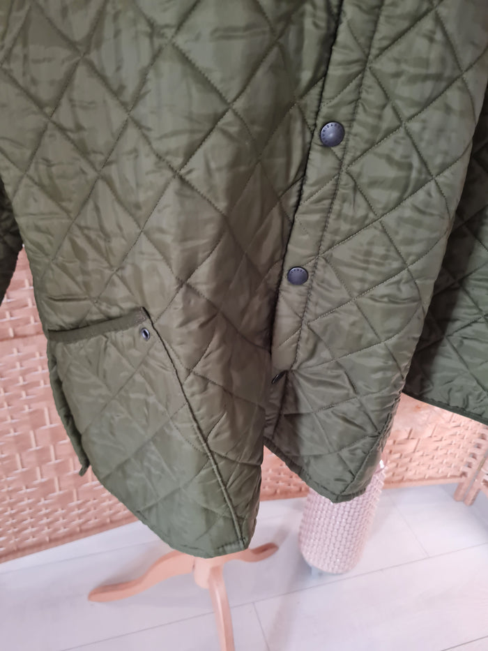 Barbour green quilted jacket XL