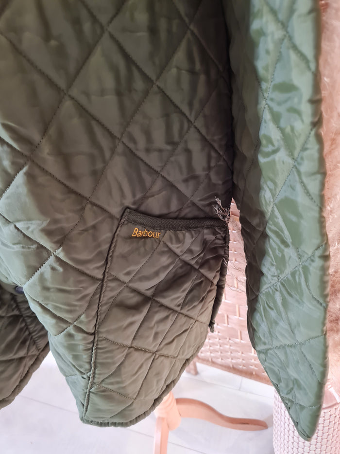 Barbour green quilted jacket XL
