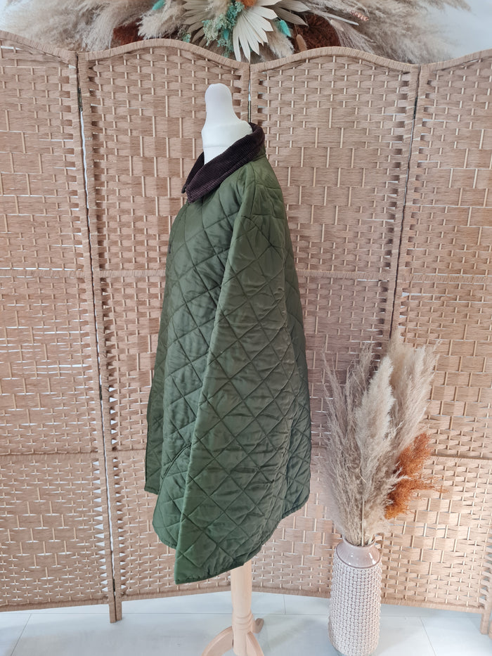 Barbour green quilted jacket XL