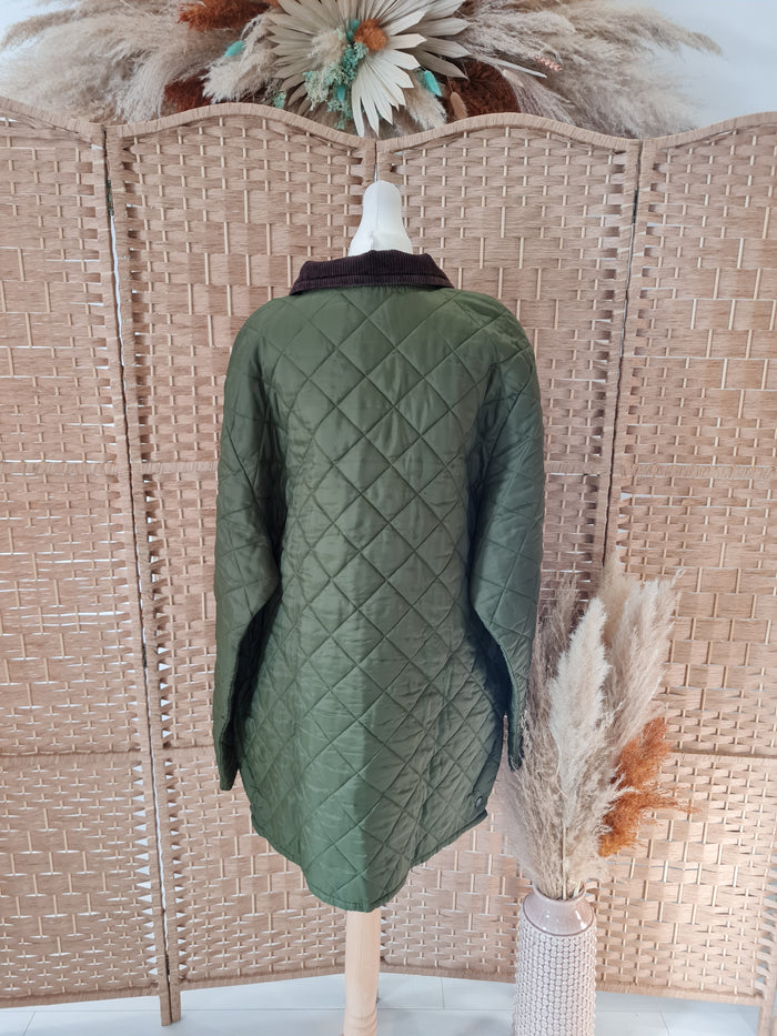 Barbour green quilted jacket XL