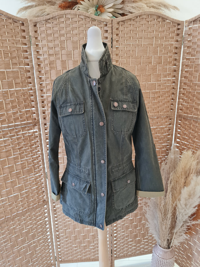 Barbour green waxed cotton Jacket 8