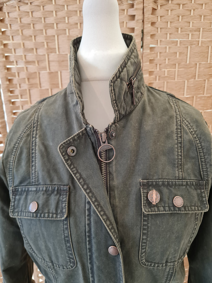 Barbour green waxed cotton Jacket 8