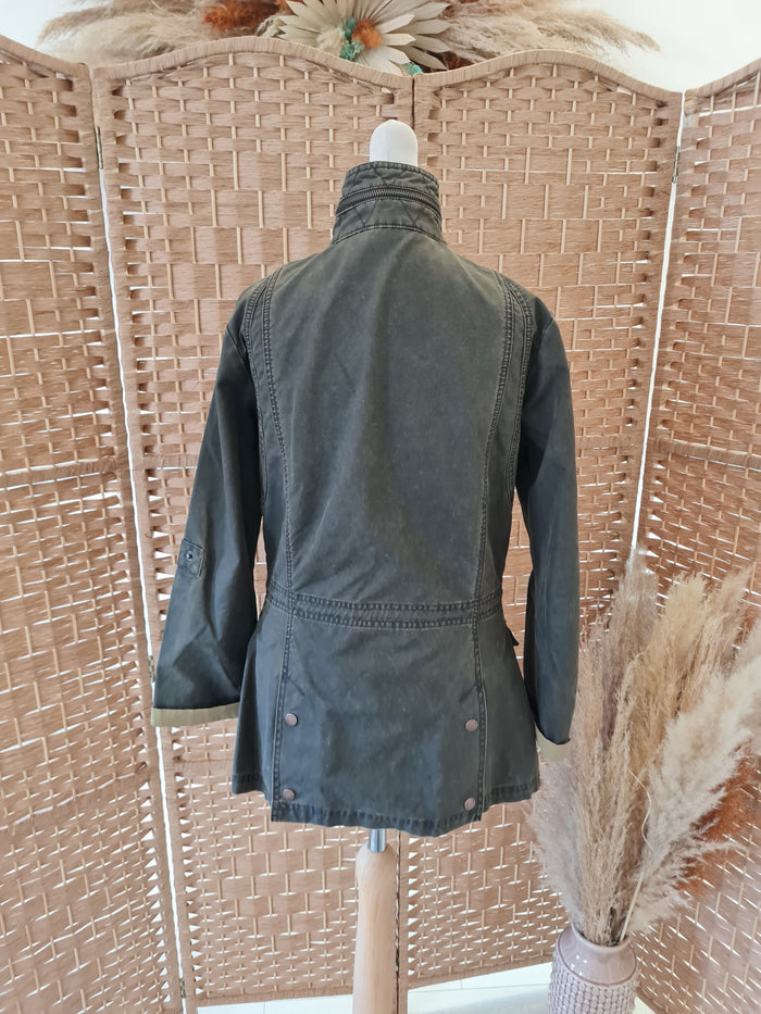 Barbour green waxed cotton Jacket 8