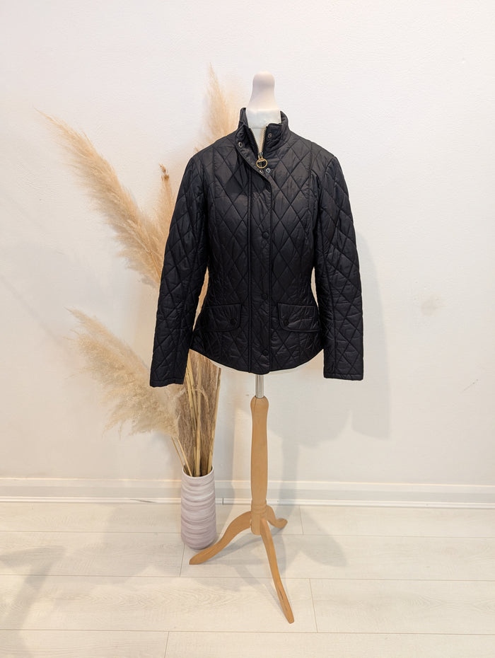 Barbour navy quilted jacket 10