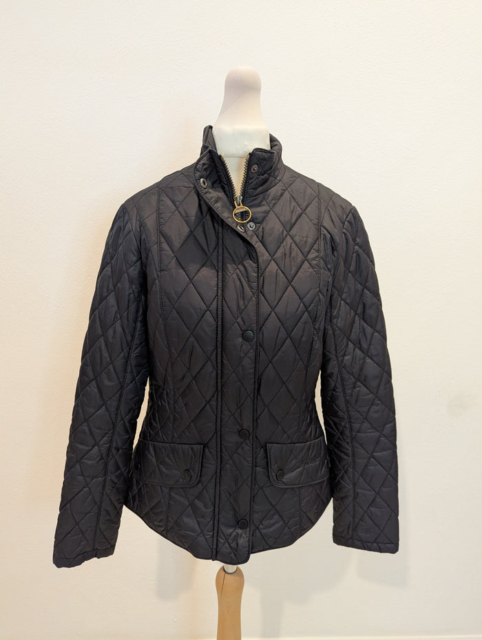 Barbour navy quilted jacket 10