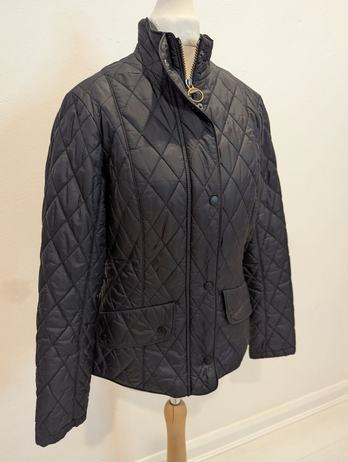 Barbour navy quilted jacket 10