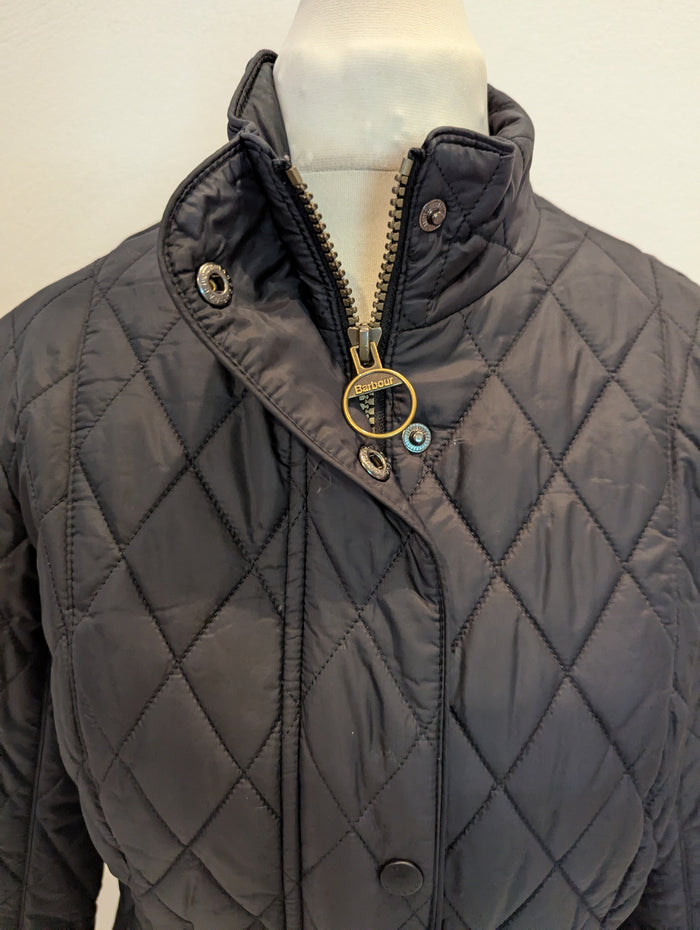 Barbour navy quilted jacket 10