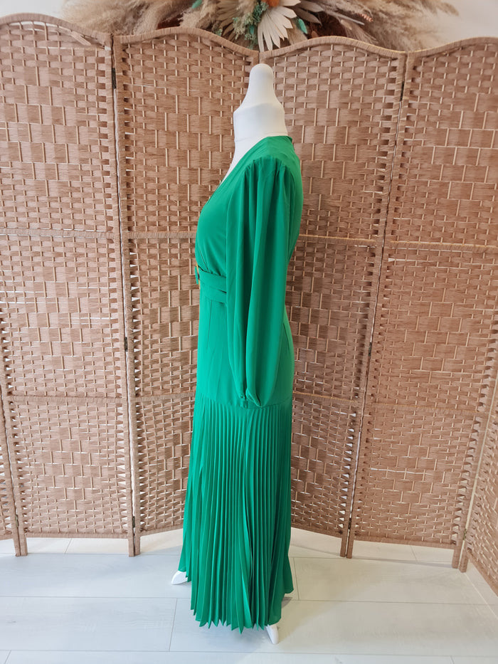 Bardot Green Pleated Dress 12 NWT